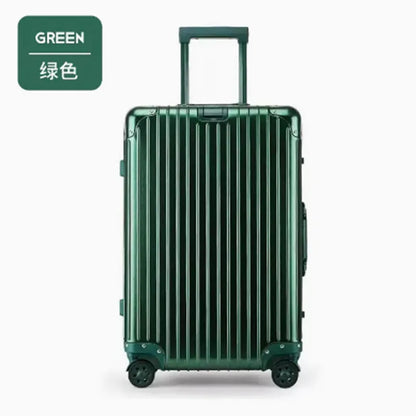 100% Aluminum Magnesium Alloy Suitcase TSA Lock Metal Boardable Luggage Trolley Case Classic Glossy and Frosted Travel Suitcase