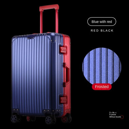100% Aluminum Magnesium Alloy Suitcase TSA Lock Metal Boardable Luggage Trolley Case Classic Glossy and Frosted Travel Suitcase